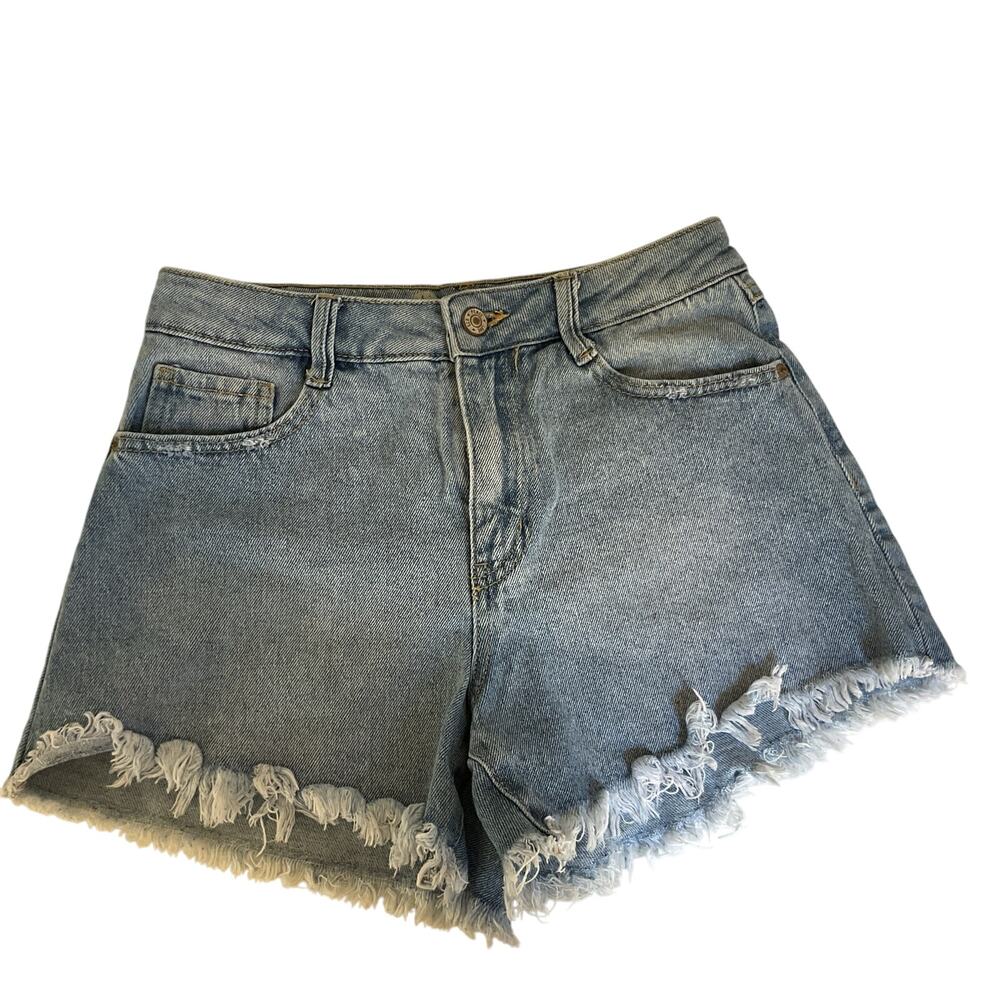 By Rewash Super High Rise Jean Shorts Women’s Size 3/26 Distressed Cutoff Denim
